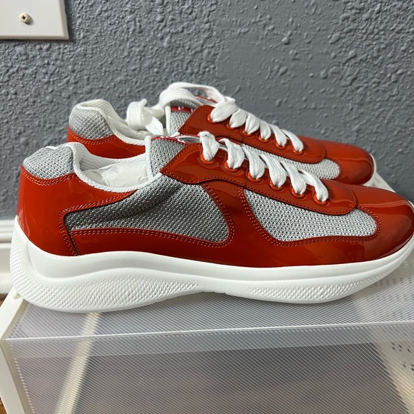 Brandnew Authentic Prada American Cup Sneakers ( Orange ) No BOX ! ! - Picture 3 of 3
